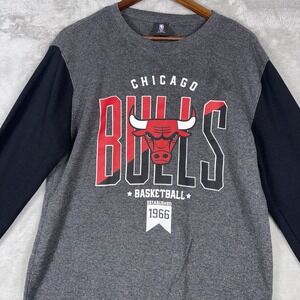 CHICAGO BULLS Basketball NBA Thermal Style Long Sleeve T-Shirt Men's Size‎ Large